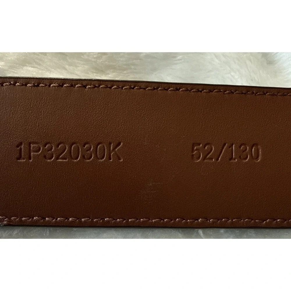 Perry Ellis Portfolio Mens Full Grain Cowhide Leather Belt IP32030K Brown Sz 52